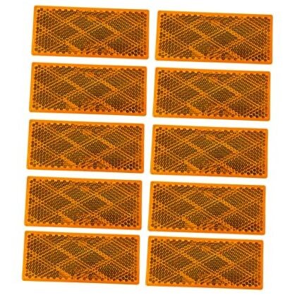 10x Amber Class A 80mm x 35mm 3.14" x 1.4" Rectangular Reflector 10X AMBER