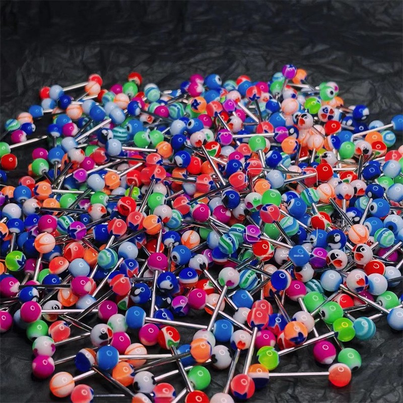 Tongue Piercing Bars Steel Barbell Rings Mixed Ball Body Piercing Jewellery