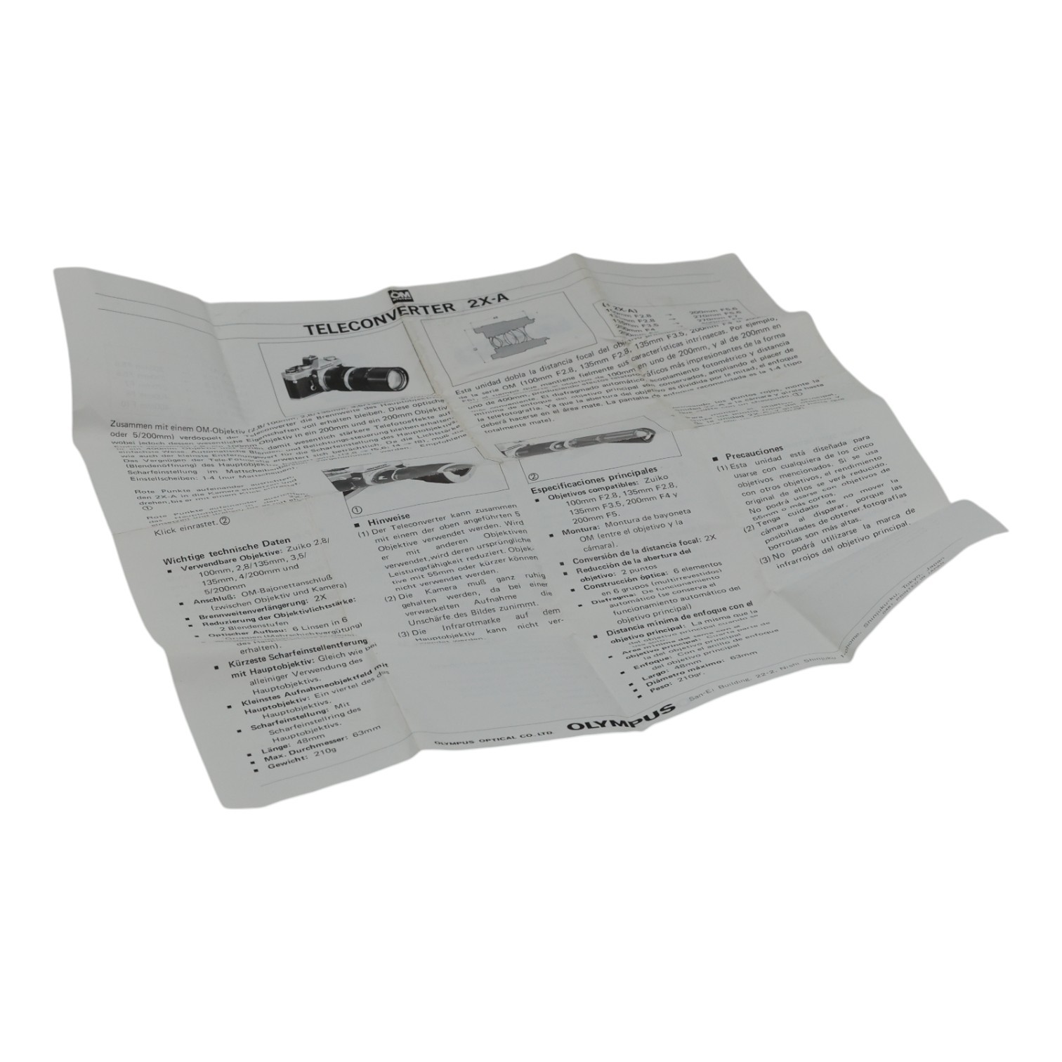 Olympus Telephoto Converter 2x-A 2x A Manual