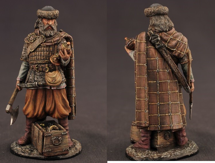 Tin toy soldiers  ELITE painte 54mm.Viking of Rus Principality, IX-X century