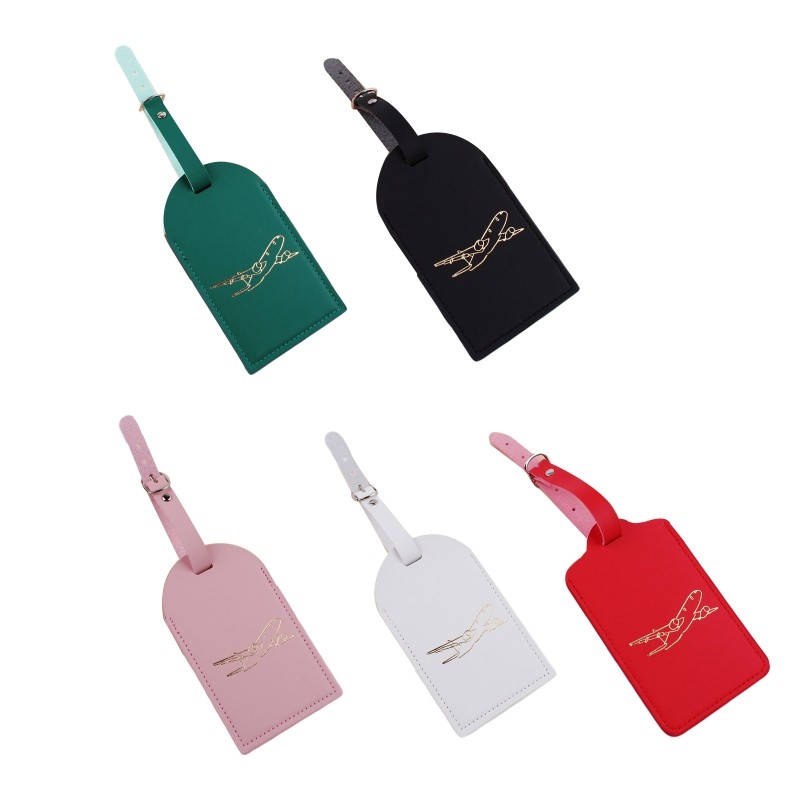 Leather Luggage Tag Holder for Student Adult Travel Bag Suitcase Luggage