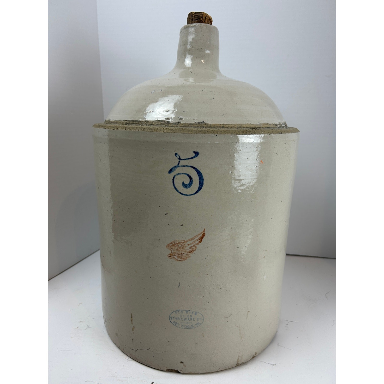 Red Wing Union Stoneware 5-Gallon Shoulder Jug with Red Wing Logo