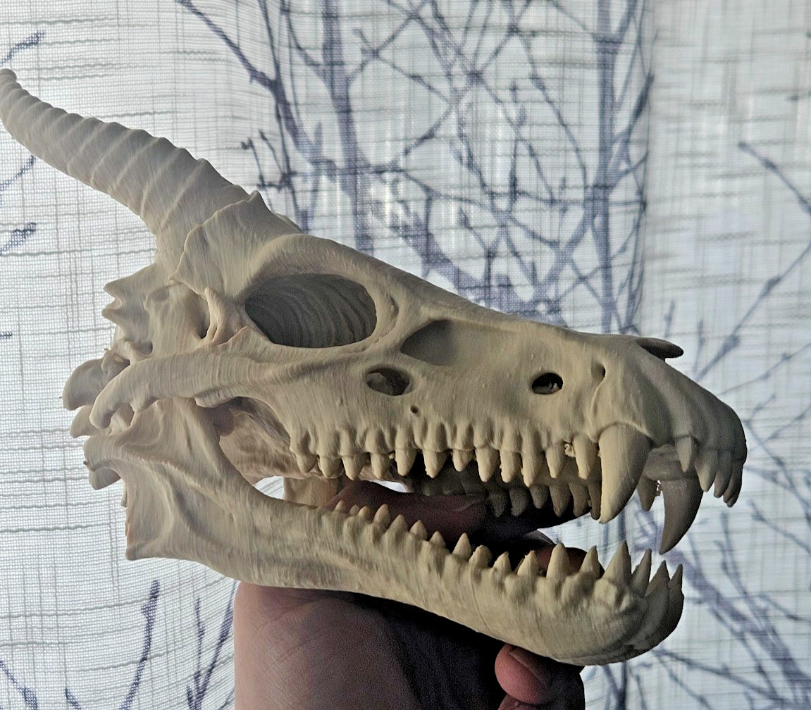 LARGE Fantasy Dragon Skull Realistic Dragon Head Statue Handmade Gift