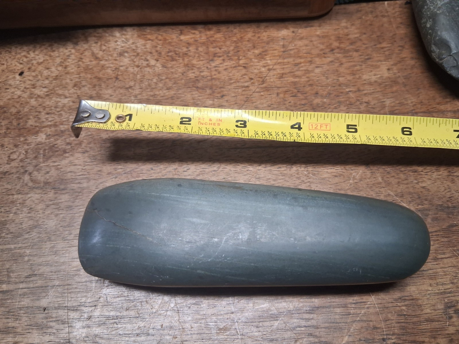 Pre- Columbian Mayan Axe Head Ceremonial Celt Grey Smooooooth rock