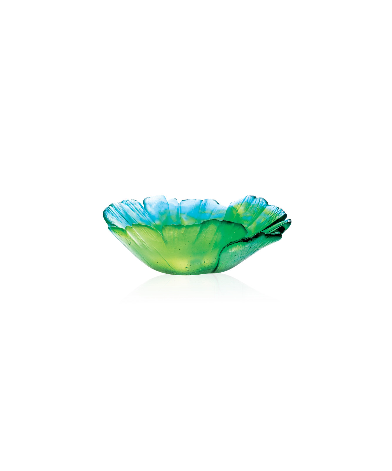 Daum Home Décor - Daum Ginkgo dish fusion of blue and green - 3571
