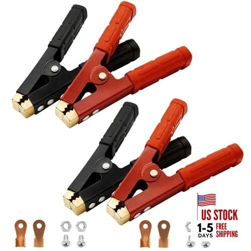 4PCS Heavy Duty Battery Charger Clamps & Jumper Cable Clamps (500-1000A, 