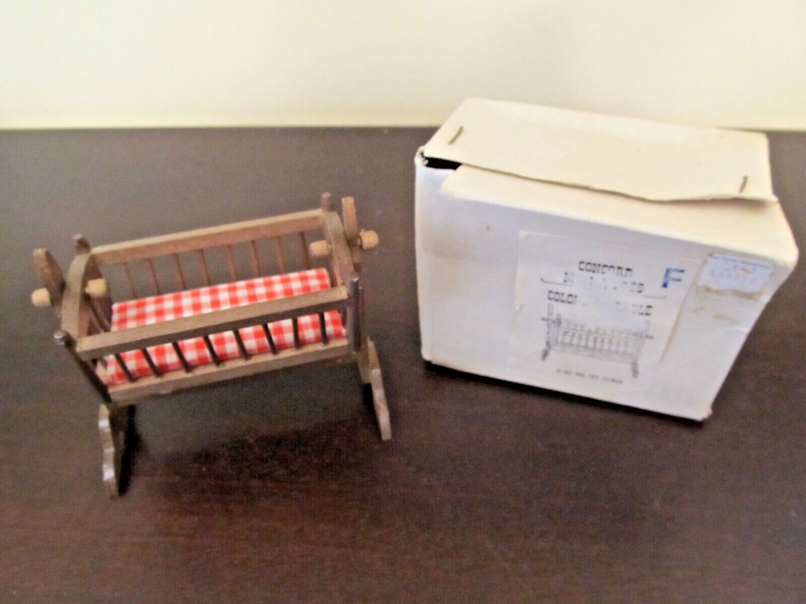 Concord Miniatures Wooden Colonial Dollhouse Cradle Vintage