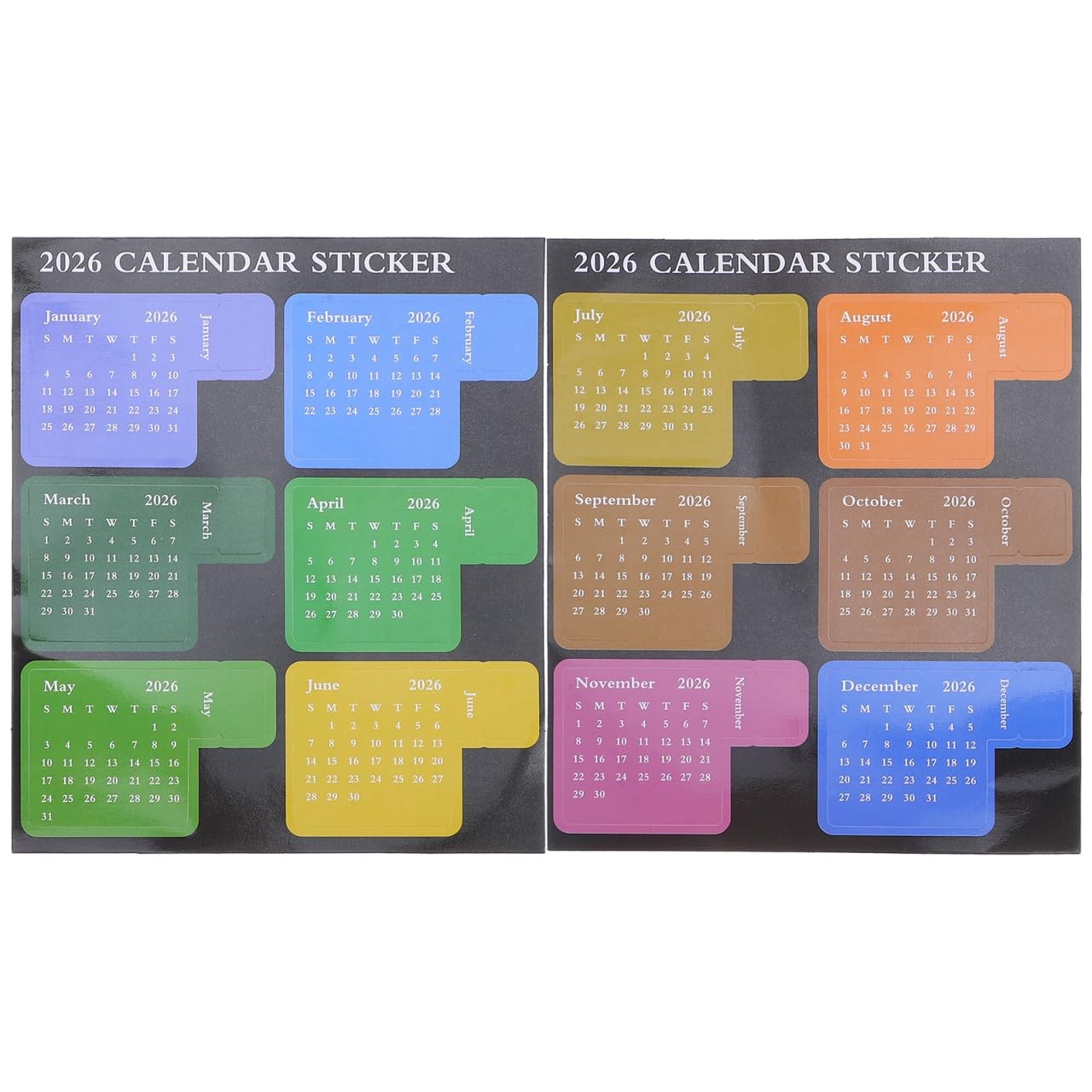 SHINEOFI 2026 Planner Stickers Set - Colorful Monthly Tabs & Page Markers... 