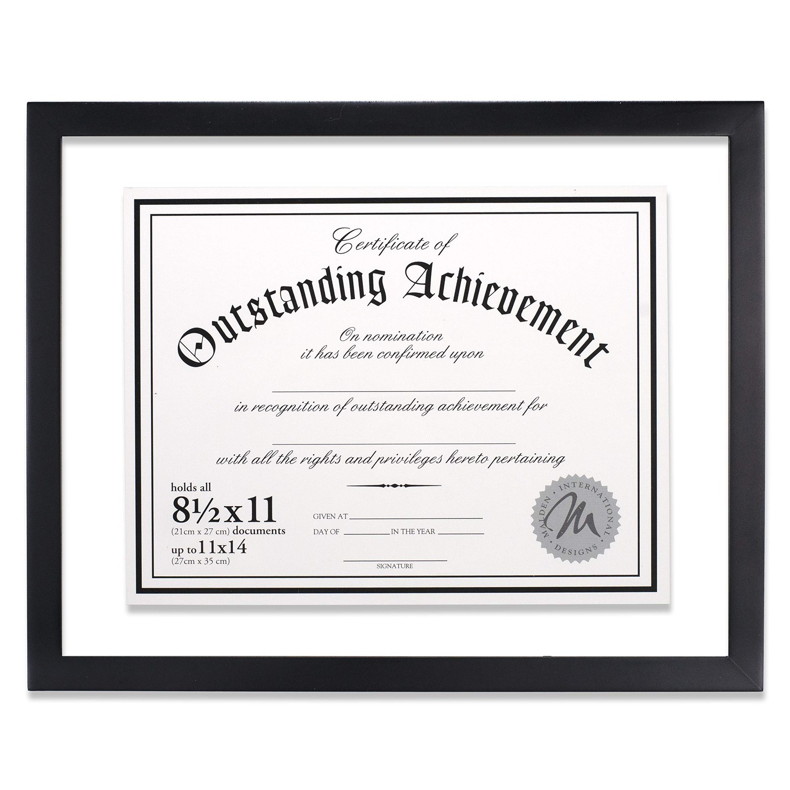 Malden Black Wood Floater Frame 8.5x11 11x14 Document Certificate Photo Display