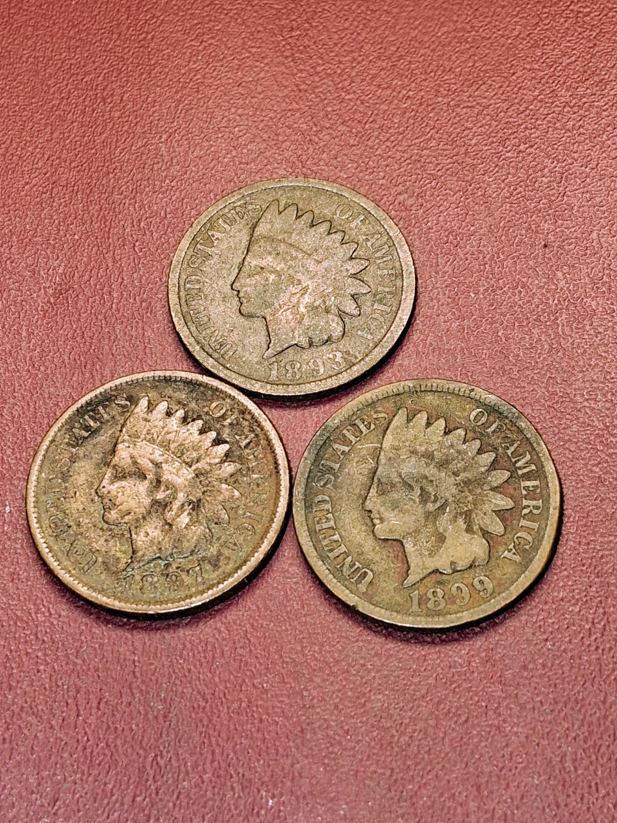 1893, 1897, 1899 Indian Head Small Cents Cull Fillers (#IC-02-118)  Lot of 3