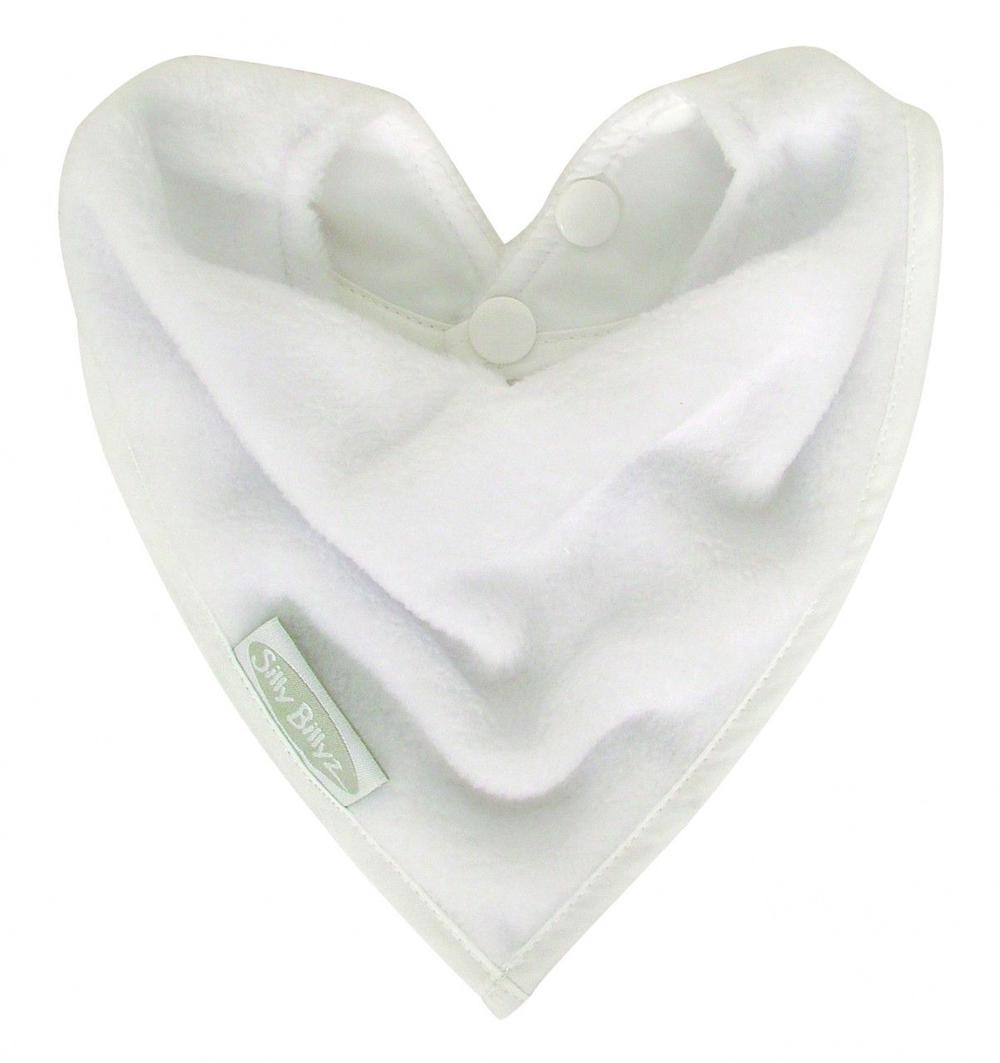 Silly Billyz Fleece Bandana Bib - White