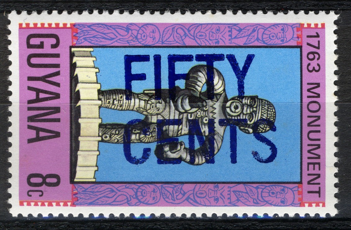 Guyana 1983, 50c on 8c Monument MNH, Mi 926