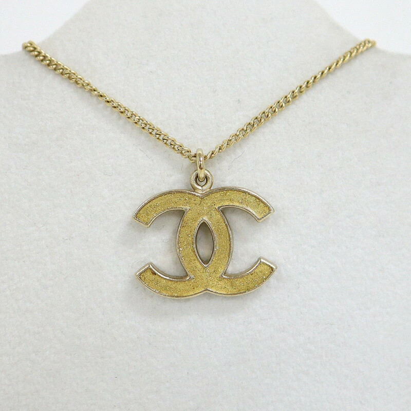CHANEL Coco Mark Necklace Gold 07A