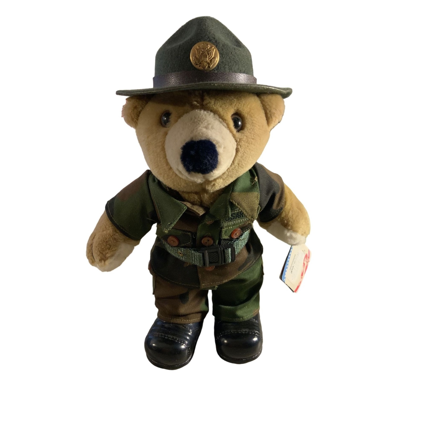 Patriotic Army Bear Plush Wearing Uniform & Hat