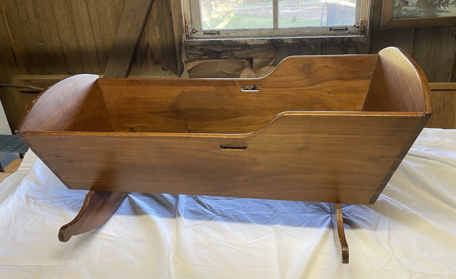 Solid Walnut Antique Cradle