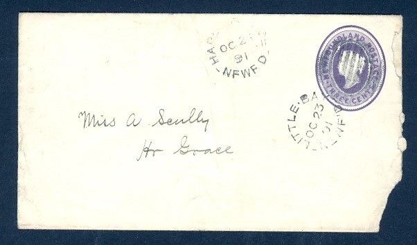 NEWFOUNDLAND #EN1 LITTLE BAY NEWF'D OC23/01 SPLIT CIRCLE TO HARBOUR GRACE