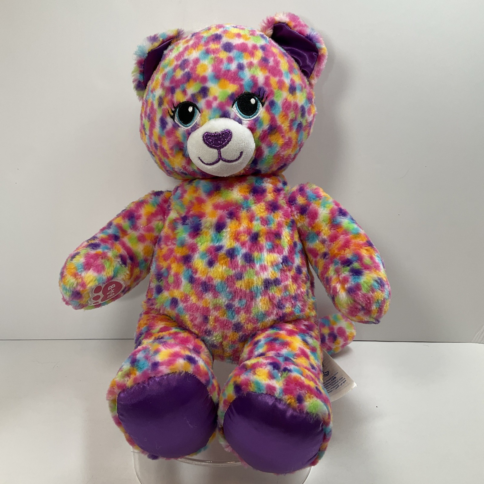 Build-A-Bear Rainbow Confetti Leopard/Cat 16 in. Soft Plush (2017)