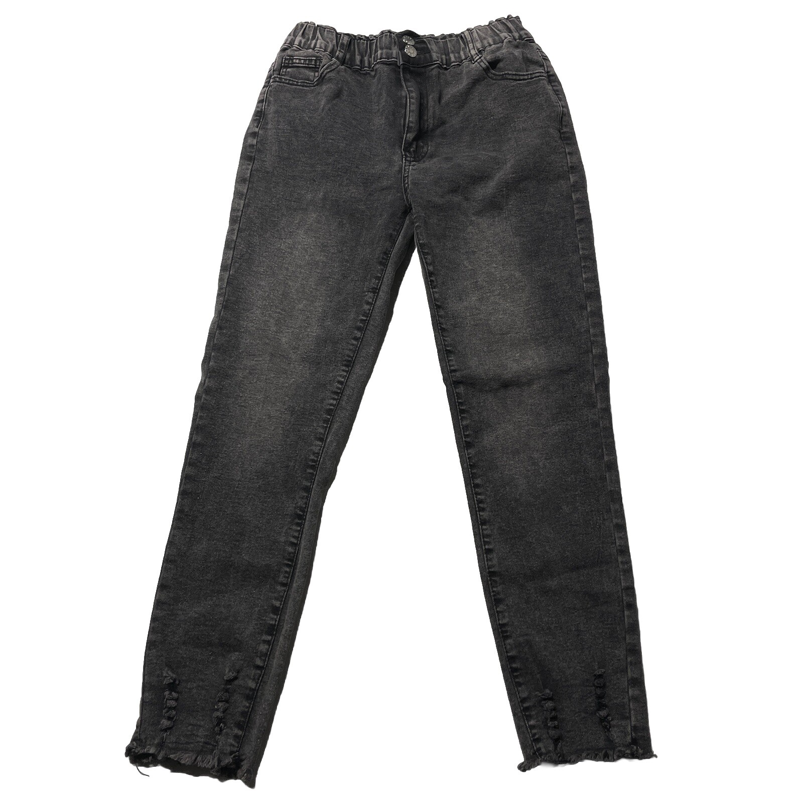 Vintage Black Denim Jeans Girls Size 23x24 (Medium) Ripped Hipster Grunge Punk