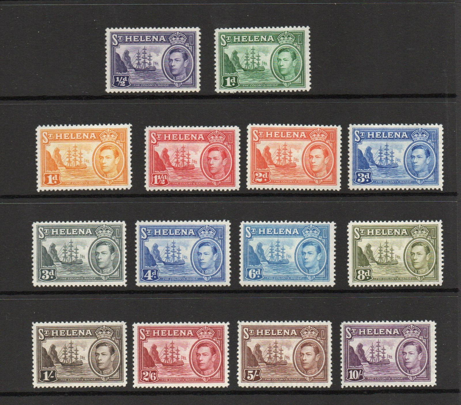 ST HELENA SG 131-140 1938 SHIP SET M/M