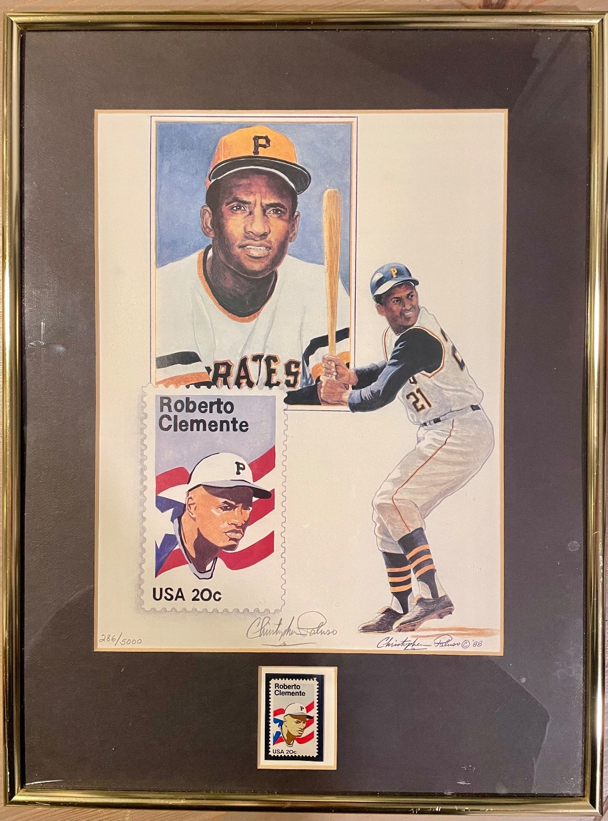 Roberto Clemente Framed Limited Edition Print – 16” x 12”