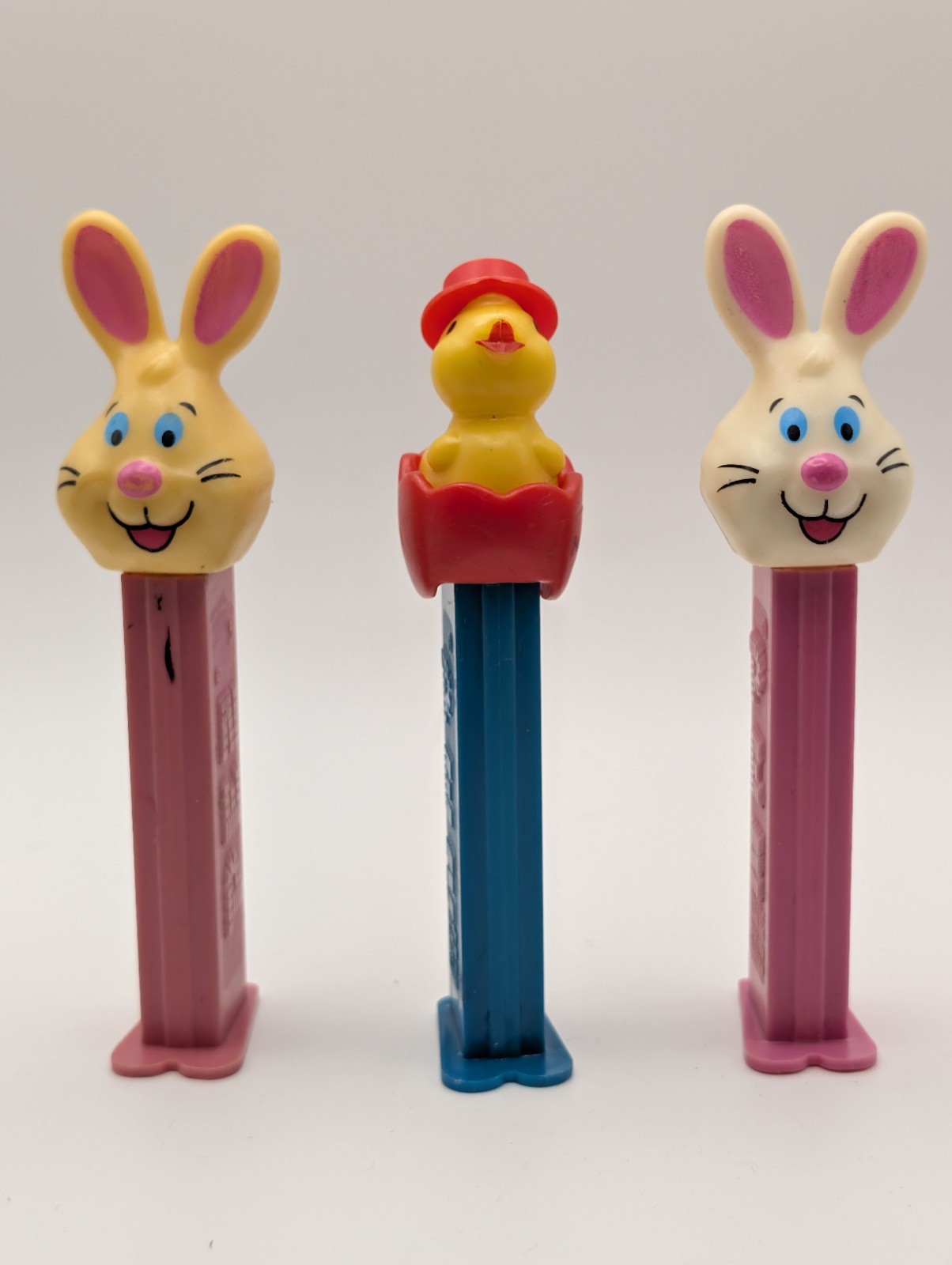 Vintage Two Easter Bunny And One Chicken In an Egg Pez Dispenser