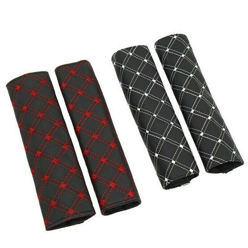 2pcs Car Seat Belt PU Safety belt Shoulder Cover Harness Pads Protection NR9