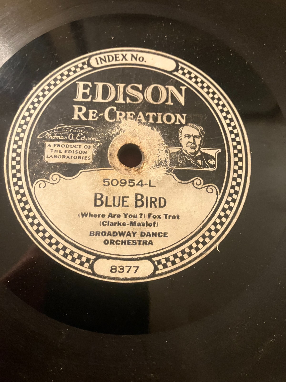 Edison Diamond Disc Record #50954 "Blue Bird/Old Fashioned Girl" Orchestra