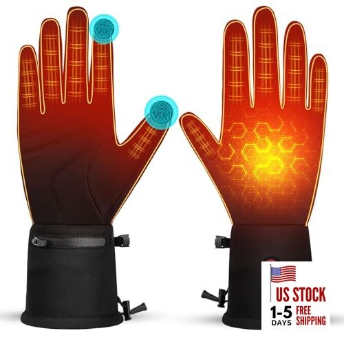 Heated Gloves Liners for Men Women Rechargeable Electric Gloves 7.4V 2200mAh 