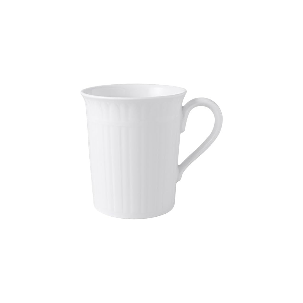 Villeroy & Boch Cellini Mug, 10 oz, Premium Porcelain, White, Coffee/Tea