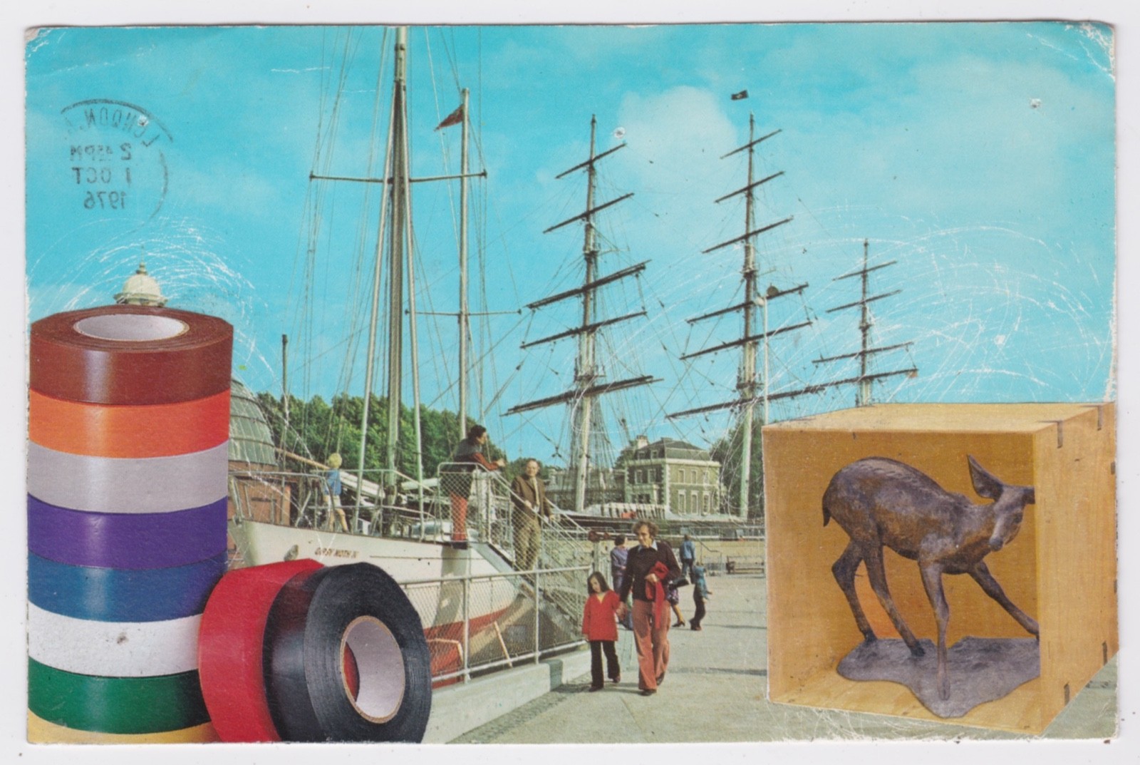 Mail Art David Greenberger "For All Packing & Shipping Needs" collaged postcard