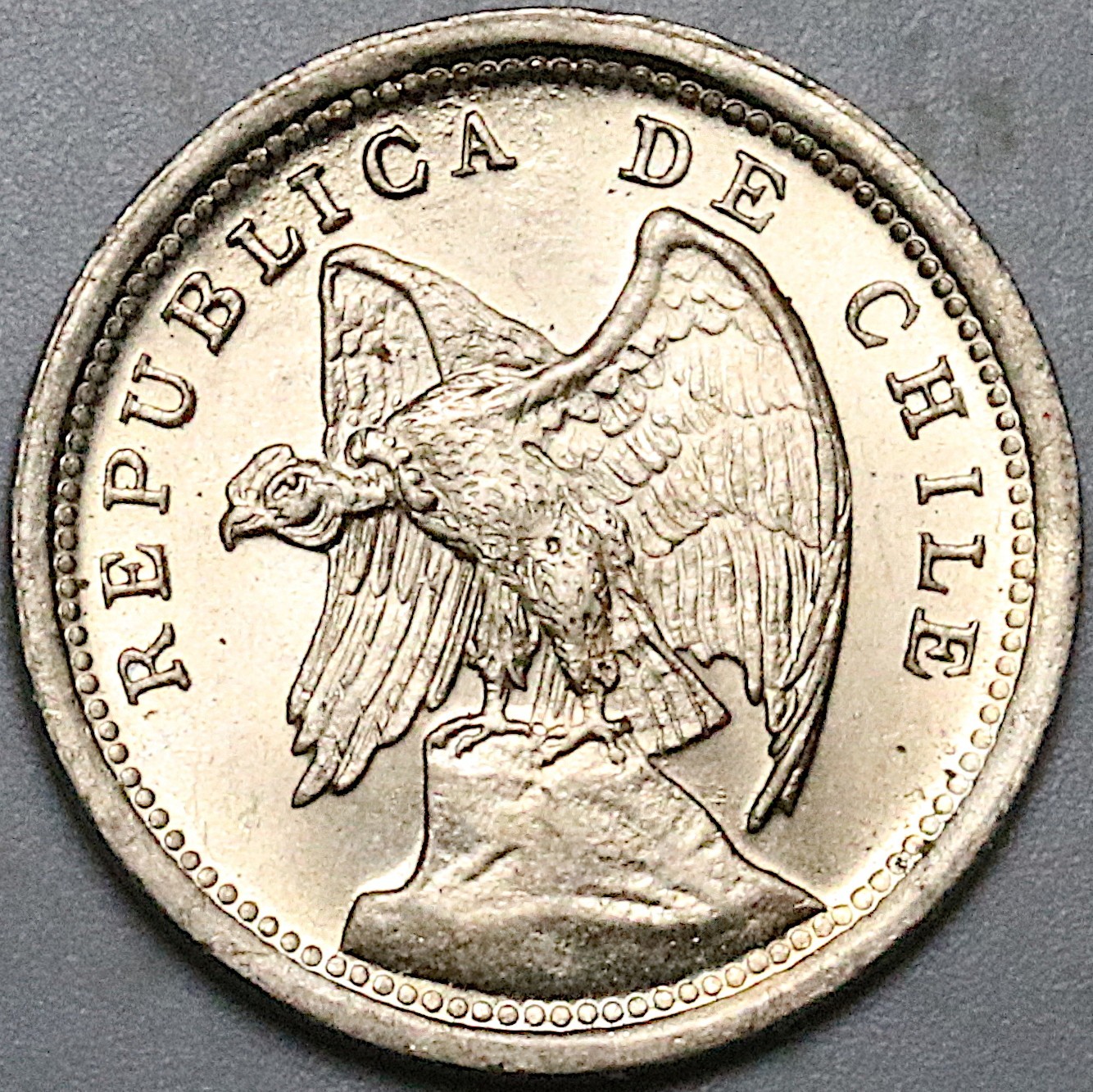 1940 Chile 10 Centavos Condor Bird Santiago Mint Gem BU Coin (25090706R)