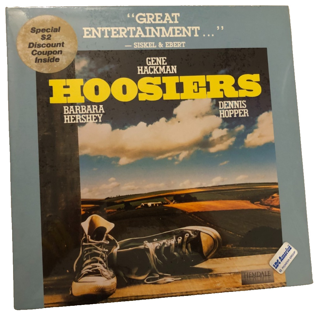 Hoosiers TVL0041 Laserdisc HBO Video Gene Hackman Dennis Hopper 1986 Vintage New