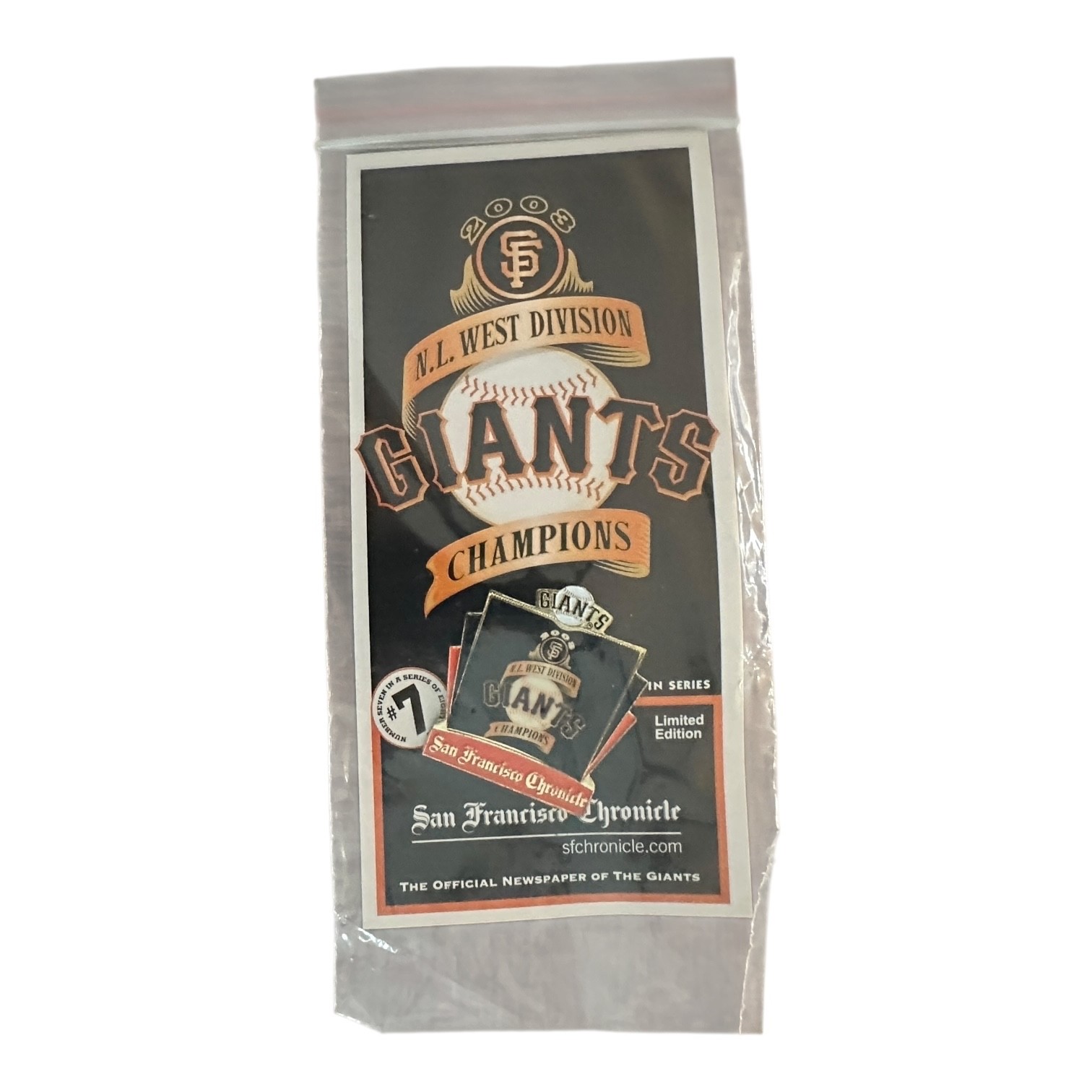 NIP 2003 SF Giants SF Chronicle NL West Champions #7 of #8 Limited Edition Pin