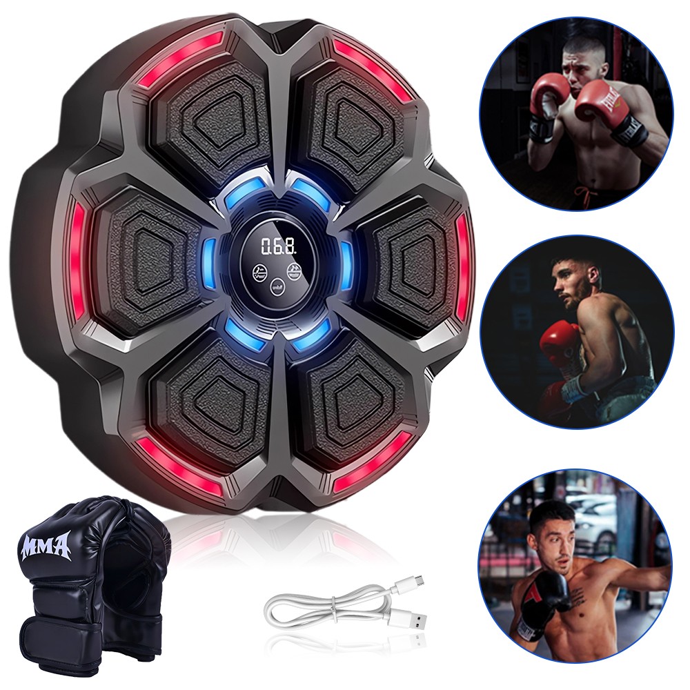 Smart Music Boxing Machine Bluetooth Target Training Exercise with Gloves ADE