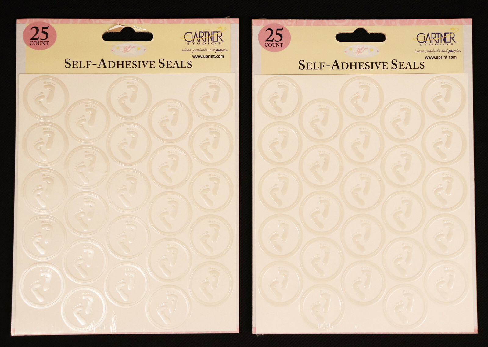Gartner 50 Self-Adhesive Seals Stickers Baby Feet Birth Announcement Boy Girl