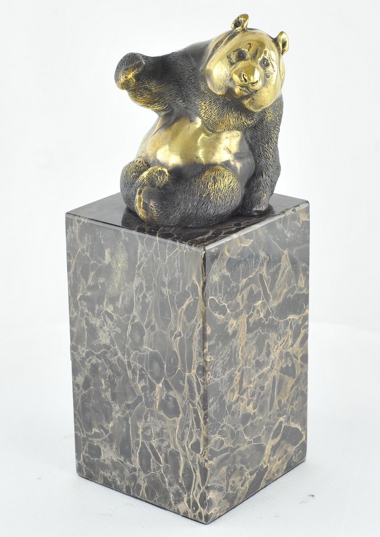 Art Deco Style Statue Sculpture Panda Wildlife Art Nouveau Style Bronze Signed