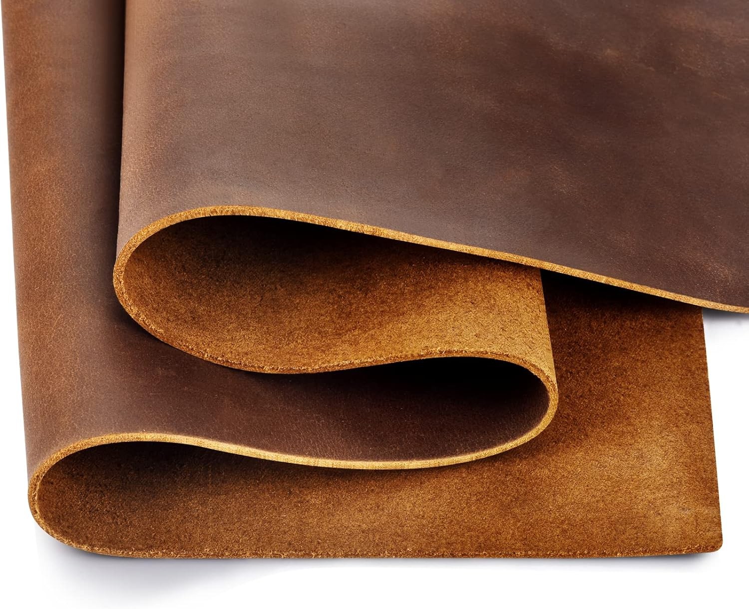 Genuine Leather Tooling Sheets 1.8-2.0MM Thick Full Grain Oil Tan Crazy Horse Co