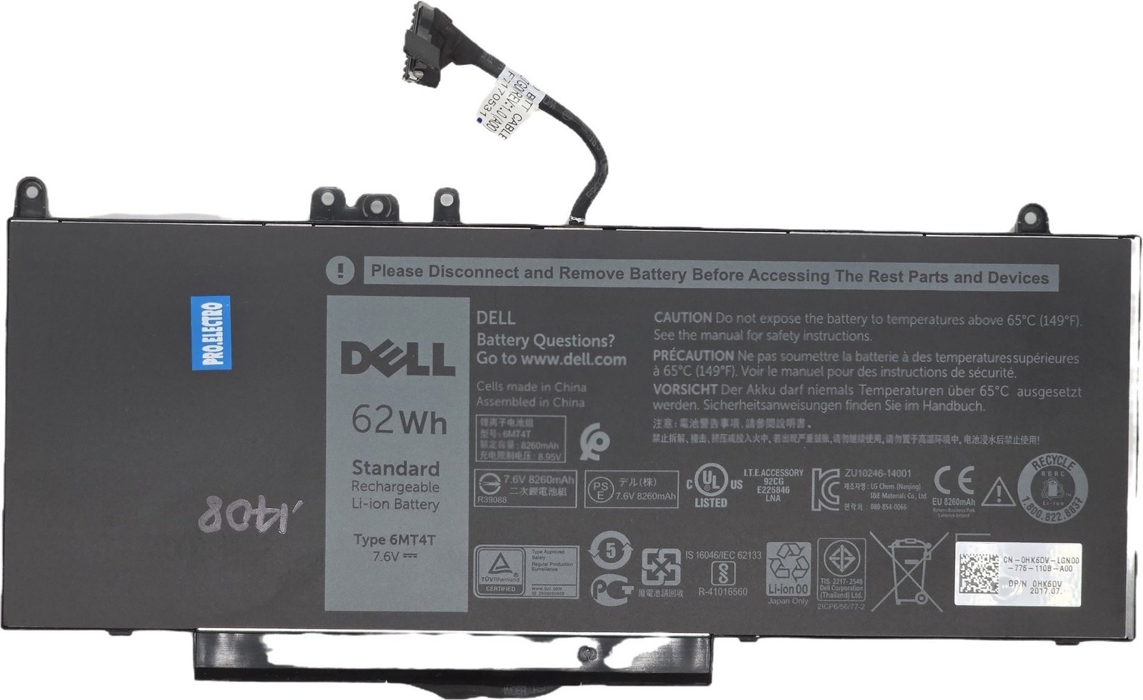 Dell Latitude E5470 E5570 12 50 6MT4T 7V69Y TXF9M 79VRK 07V69Y Battery