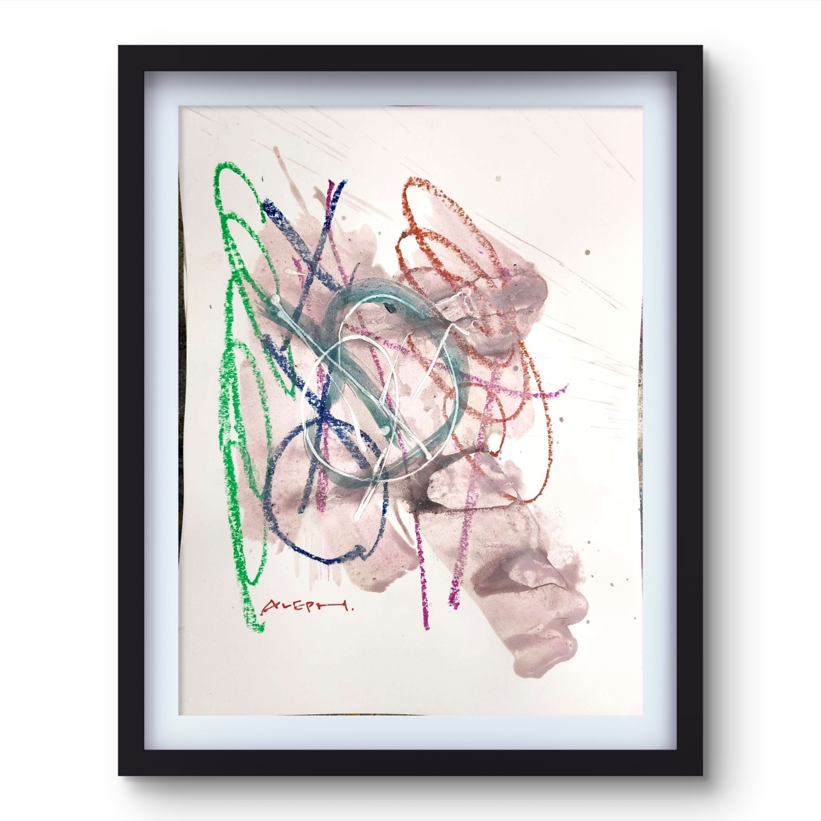 Aleph Original Art 14x11 Modern Abstract Expressionism Acrylic Gallery Paper