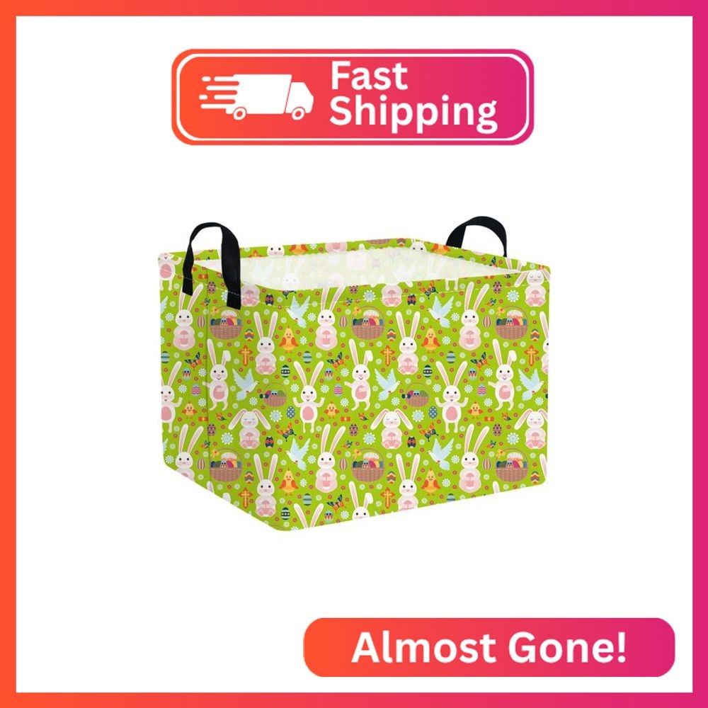 FXOLCSHE Rectangular Easter basket,Easter basket empty,Kids Toy Storage Basket f