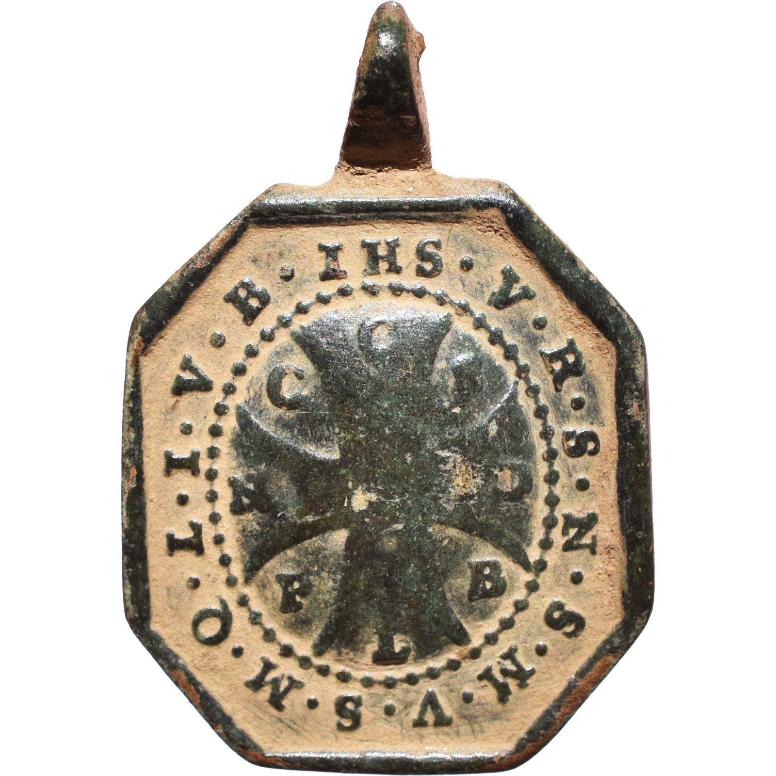 AWESOME ST BENEDICT CROSS RELIGIOUS MEDAL RARE 18TH CENTURY PENDANT FOUND