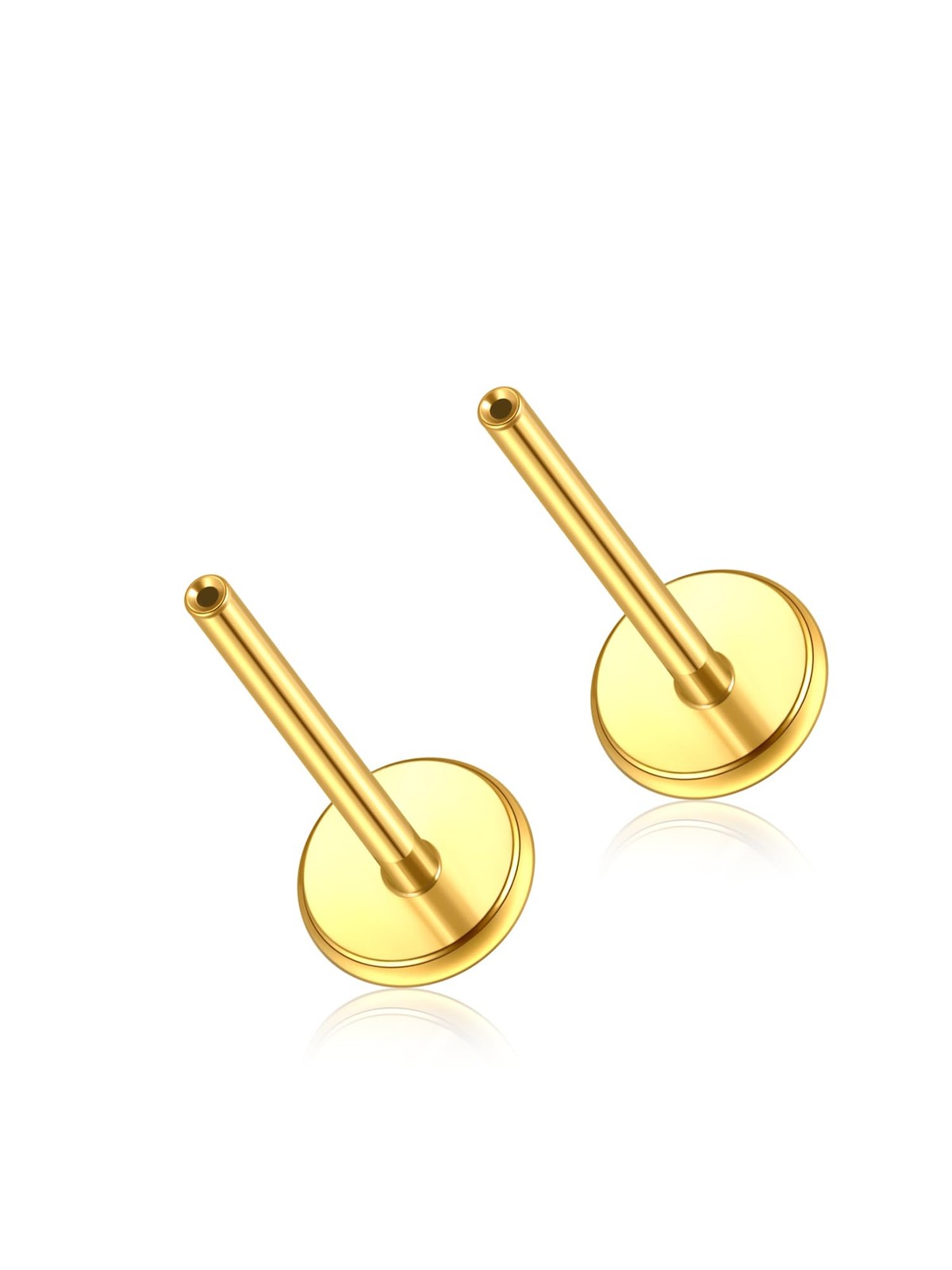 20G 10mm Titanium Flat Back Earrings Replacement Post Bar Threadless Labret B...