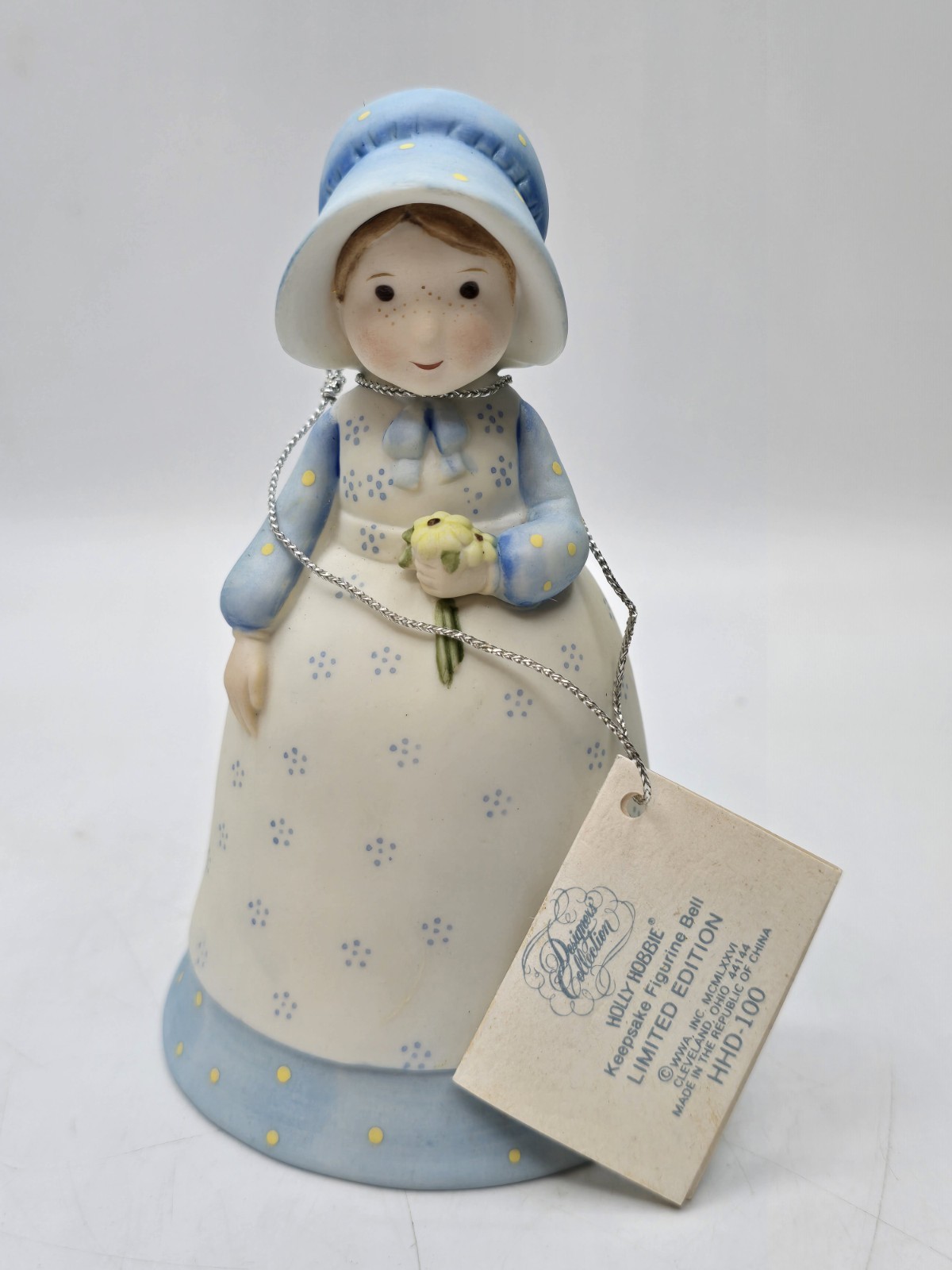 Vintage 1977 Holly Hobby Collector Bell, New With original Tag, hand-painted 