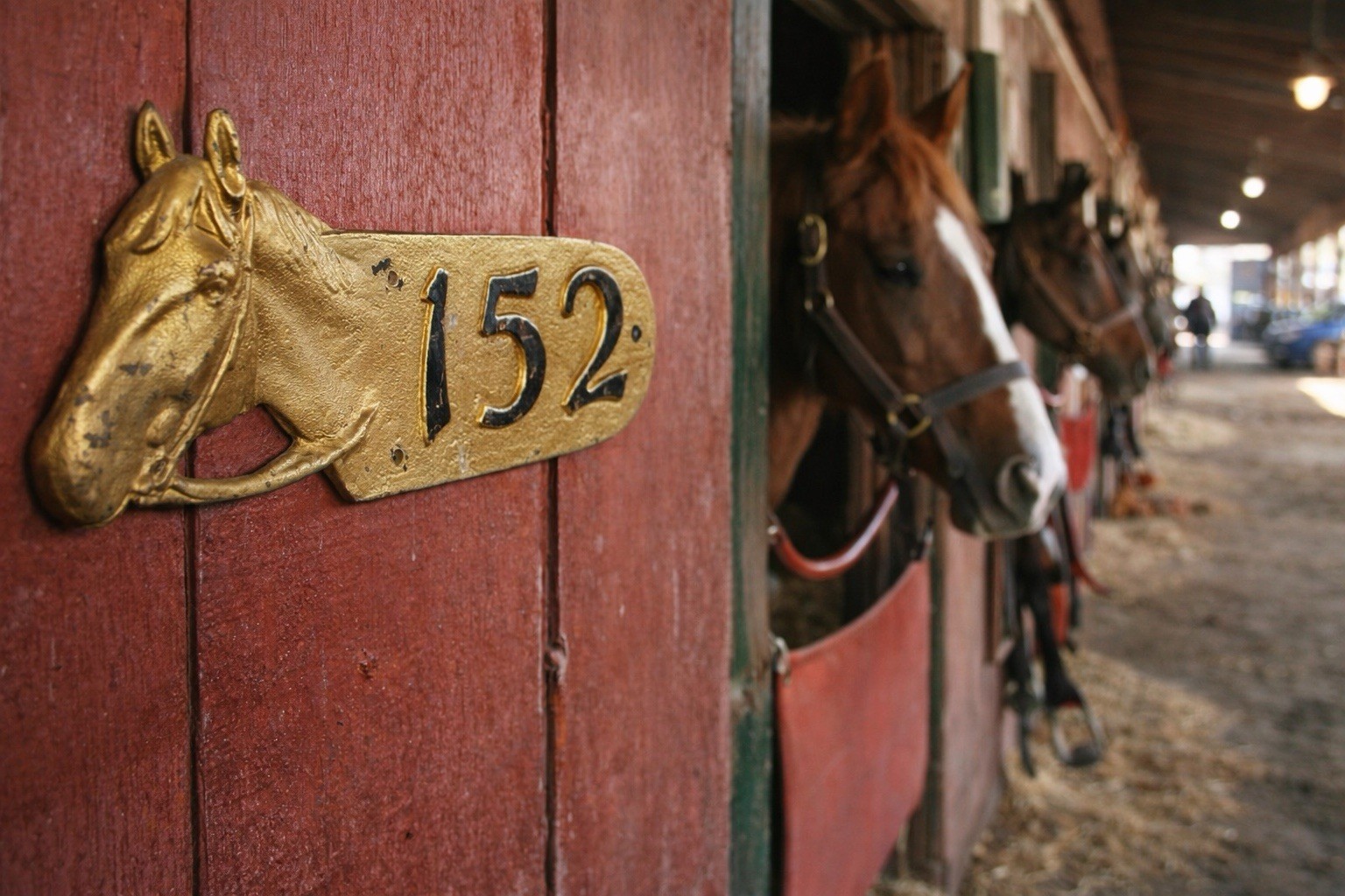 Antique Cast Brass Horse Stall Number Plaque 152 Equestrian Stable Tack Barn