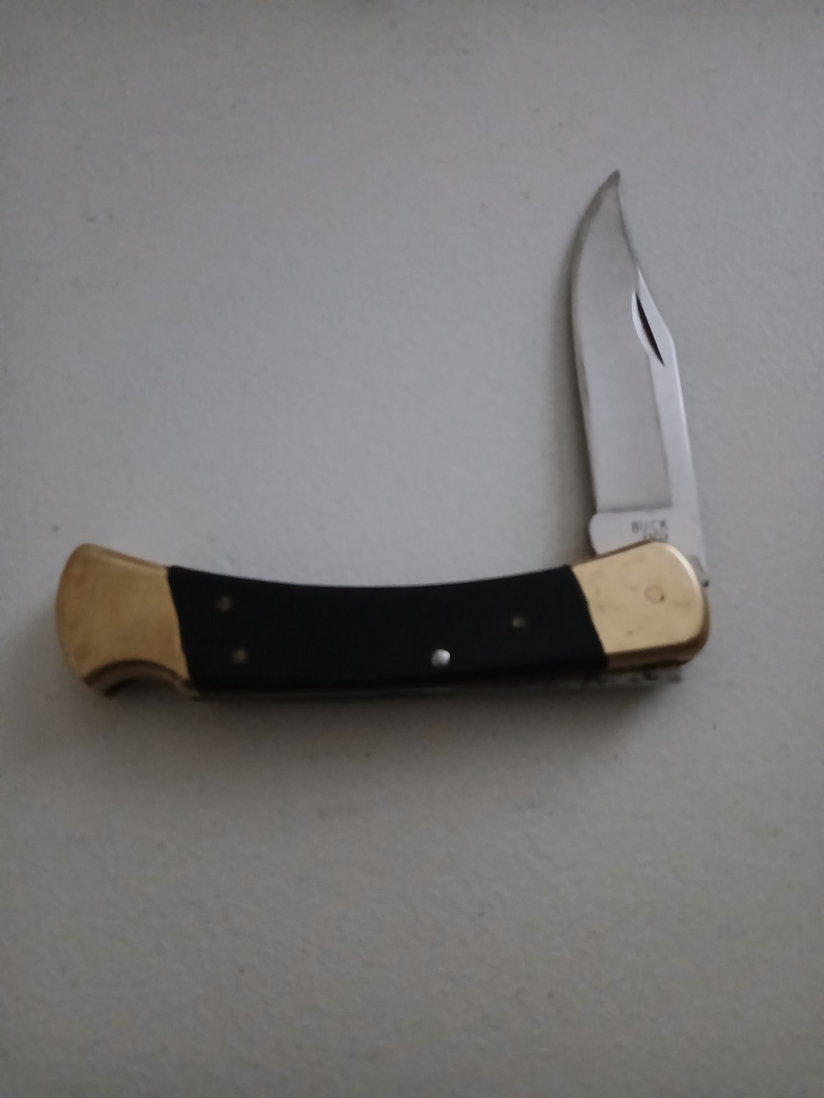 Vintage Buck 110 1987 Folding Hunting Knife W/Leather Sheath U.S.A.