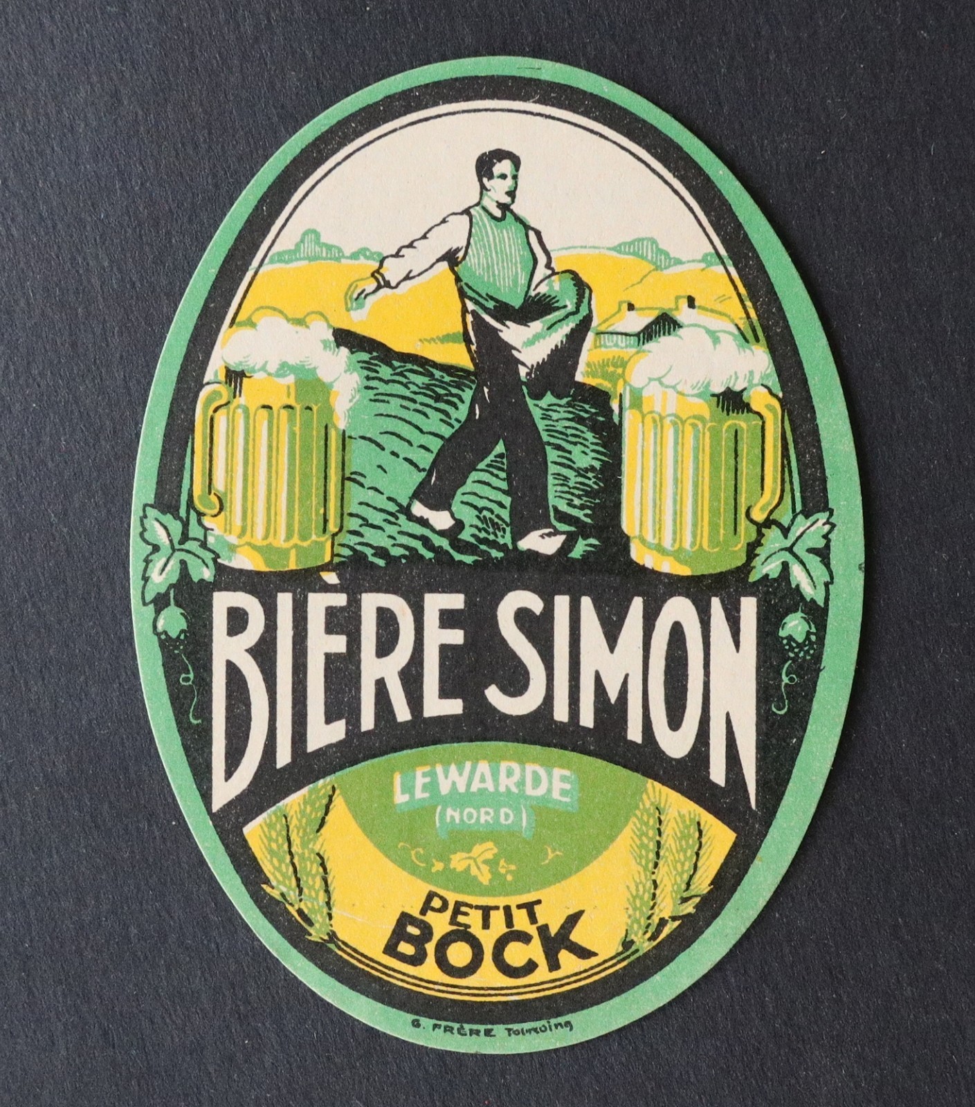 Vintage SIMON Lewarde Small Beer Label