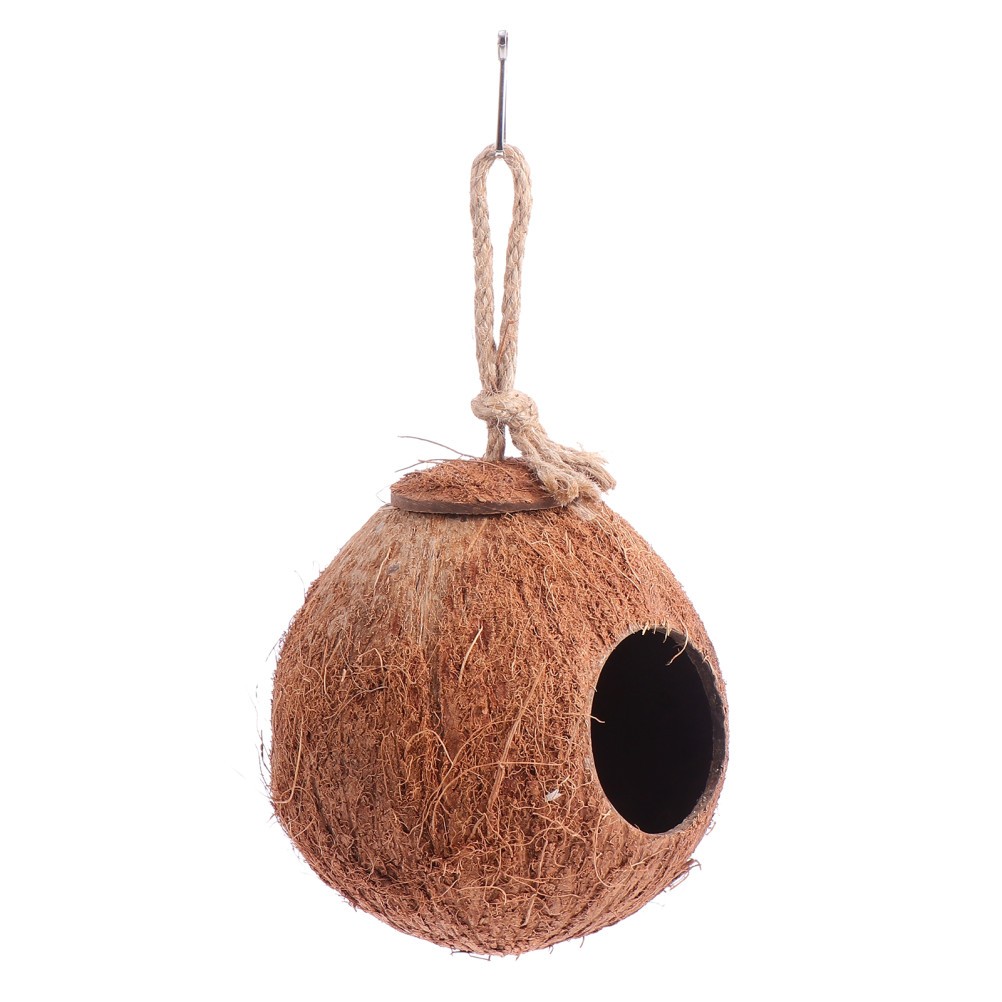 Natural Coconut Shell Bird Nest Hanging Birdhouse Bird Nest Bird Breeding Nest
