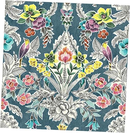  NU3037 Summer Love Teal Peel & Stick, Multi-Color Wallpaper, Multicolor 