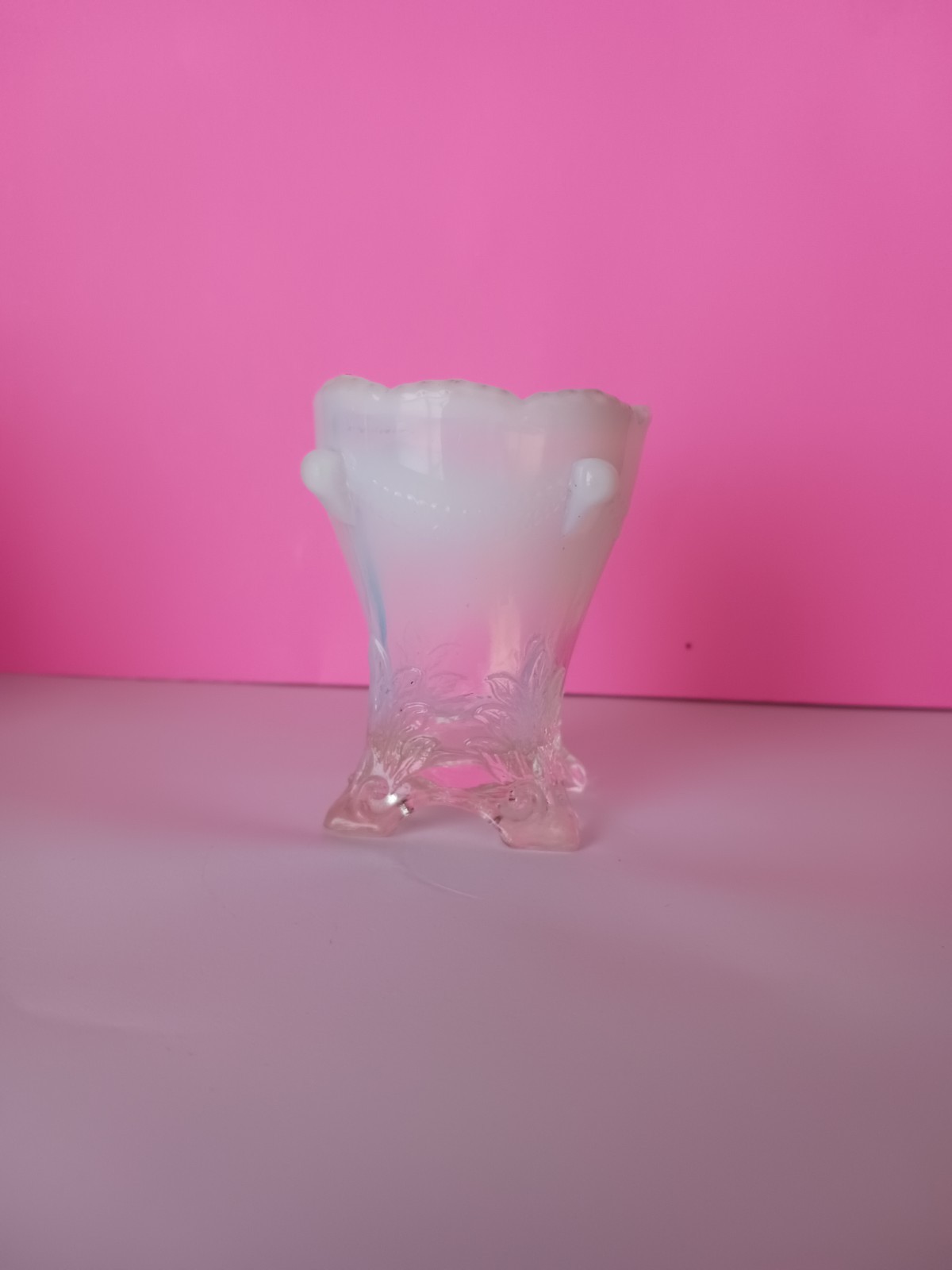 Eapg Clear Opalescent SWAG W/BRACKETS  Toothpick Holder.  Jefferson Glass 1903.