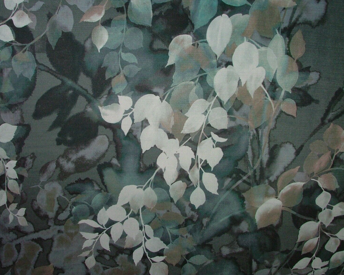 Foliage Quartz Grey Plush Washable Velvet Fabric Curtain Upholstery Cushion Use